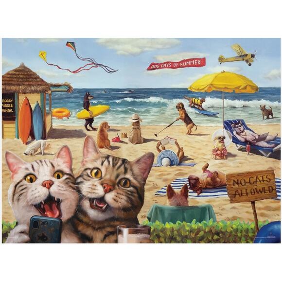 No Cats Allowed 300 Large Piece 3D Lenticular Jigsaw Puzzle Eurographics New - Picture 2 of 2